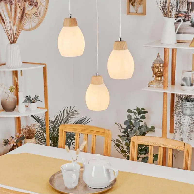 Luminaires Scandinaves-hofstein Suspension Ombucta Écru, 3 lumières