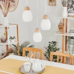 Luminaires Scandinaves-hofstein Suspension Ombucta Écru, 3 lumières