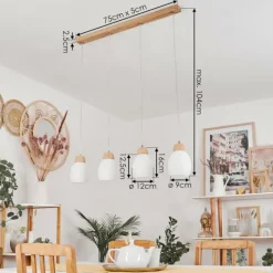 Luminaires Scandinaves-hofstein Suspension Ombucta Écru, 4 lumières