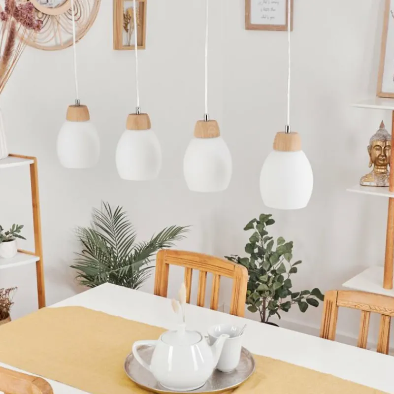 Luminaires Scandinaves-hofstein Suspension Ombucta Écru, 4 lumières