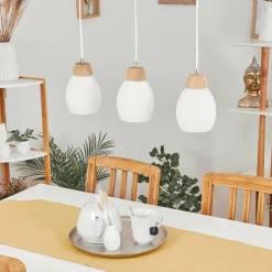 hofstein Suspension Ombucta Écru, 3 lumières