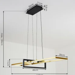 Lampes Art Déco-hofstein Suspension Omega LED Noir, 1 lumière