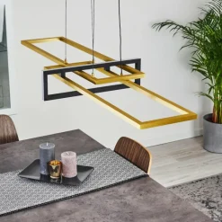 Lampes Art Déco-hofstein Suspension Omega LED Noir, 1 lumière