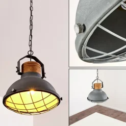Lampes Industrielles-hofstein Suspension Onsala Gris, Pierre, 1 lumière