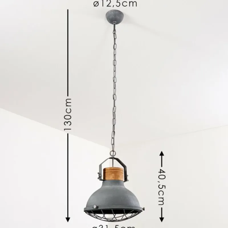 Lampes Industrielles-hofstein Suspension Onsala Gris, Pierre, 1 lumière