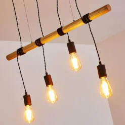 Luminaires Rustiques-hofstein Suspension Oostkapelle Noir, 4 lumières