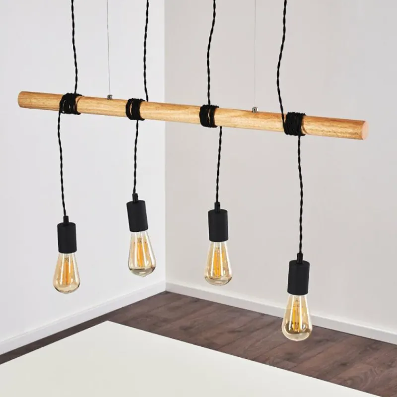 Luminaires Rustiques-hofstein Suspension Oostkapelle Noir, 4 lumières