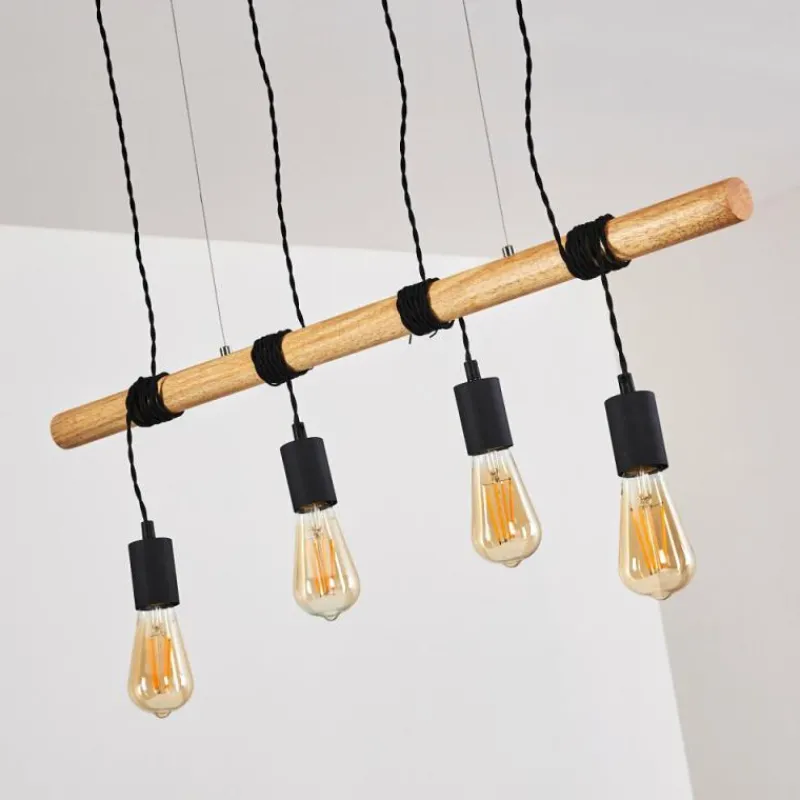 Luminaires Rustiques-hofstein Suspension Oostkapelle Noir, 4 lumières