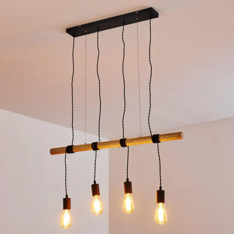 Luminaires Rustiques-hofstein Suspension Oostkapelle Noir, 4 lumières