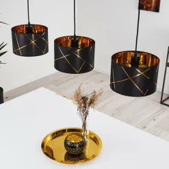 Lampes En Tissu-hofstein Suspension Opatija Noir, 3 lumières