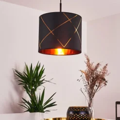 Lampes En Tissu-hofstein Suspension Opatija Noir, 1 lumière