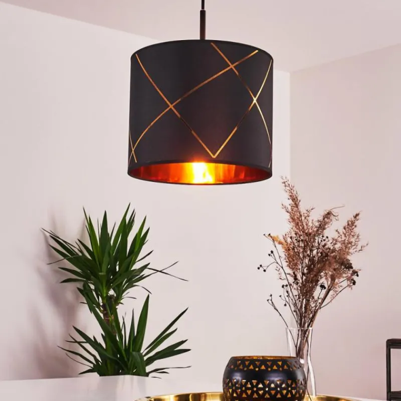 Lampes En Tissu-hofstein Suspension Opatija Noir, 1 lumière