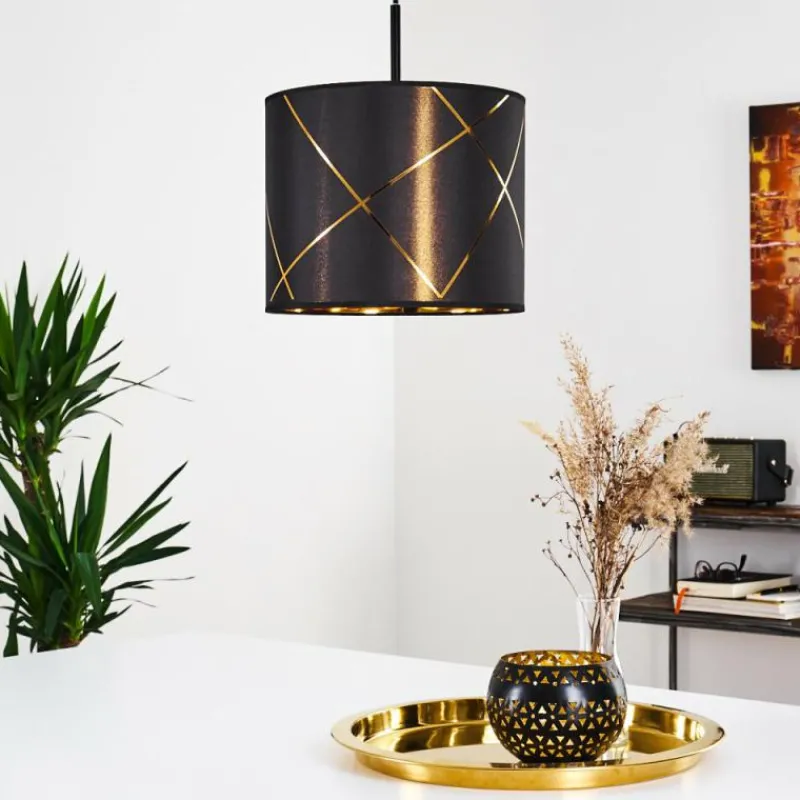 Lampes En Tissu-hofstein Suspension Opatija Noir, 1 lumière