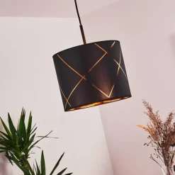 Lampes En Tissu-hofstein Suspension Opatija Noir, 1 lumière