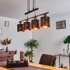 Lampes En Tissu-hofstein Suspension Opatija Noir, 4 lumières