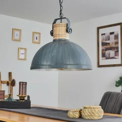 Lampes Industrielles-hofstein Suspension Orny Bleu, Gris, 1 lumière