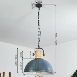Lampes Industrielles-hofstein Suspension Orny Bleu, Gris, 1 lumière