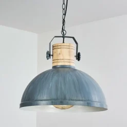 Lampes Industrielles-hofstein Suspension Orny Bleu, Gris, 1 lumière