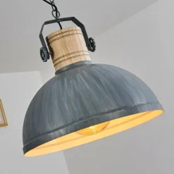 Lampes Industrielles-hofstein Suspension Orny Bleu, Gris, 1 lumière