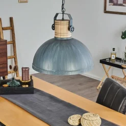 Lampes Industrielles-hofstein Suspension Orny Bleu, Gris, 1 lumière