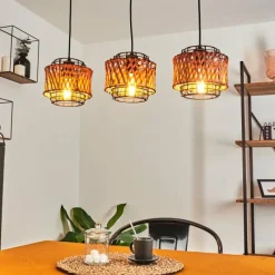 Style Boho-Chic-hofstein Suspension Otta Noir, 3 lumières