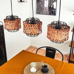 Style Boho-Chic-hofstein Suspension Otta Noir, 3 lumières