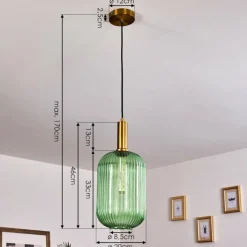 hofstein Suspension Paeni Or, Laiton, Noir, 1 lumière