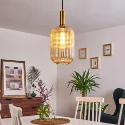 hofstein Suspension Paeni Or, Laiton, Noir, 1 lumière