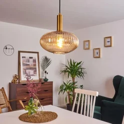 hofstein Suspension Paeni Or, Laiton, Noir, 1 lumière