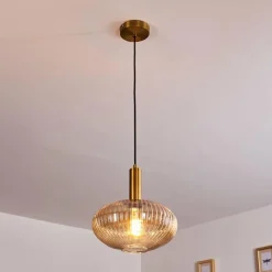 hofstein Suspension Paeni Or, Laiton, Noir, 1 lumière