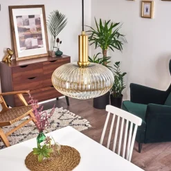 hofstein Suspension Paeni Or, Laiton, Noir, 1 lumière