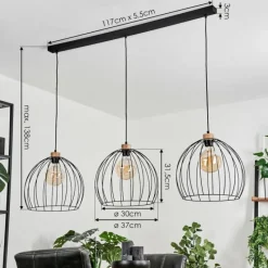Lampes En Bois-hofstein Suspension Pajalta Écru, 3 lumières