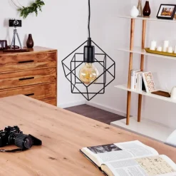 Lampes Vintages & Rétros-hofstein Suspension Pajarito Noir, 1 lumière