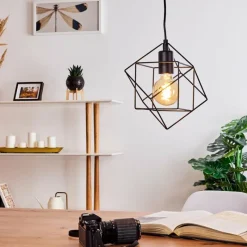 Lampes Vintages & Rétros-hofstein Suspension Pajarito Noir, 1 lumière