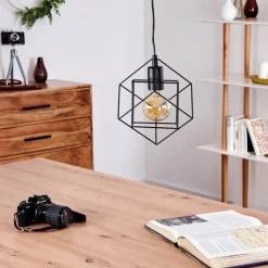 Lampes Vintages & Rétros-hofstein Suspension Pajarito Noir, 1 lumière