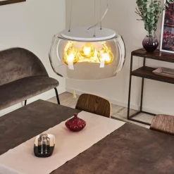 hofstein Suspension Palibatz Blanc, 3 lumières