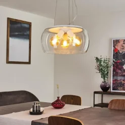 hofstein Suspension Palibatz Blanc, 3 lumières