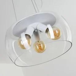 hofstein Suspension Palibatz Blanc, 3 lumières