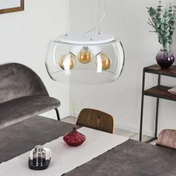 hofstein Suspension Palibatz Blanc, 3 lumières