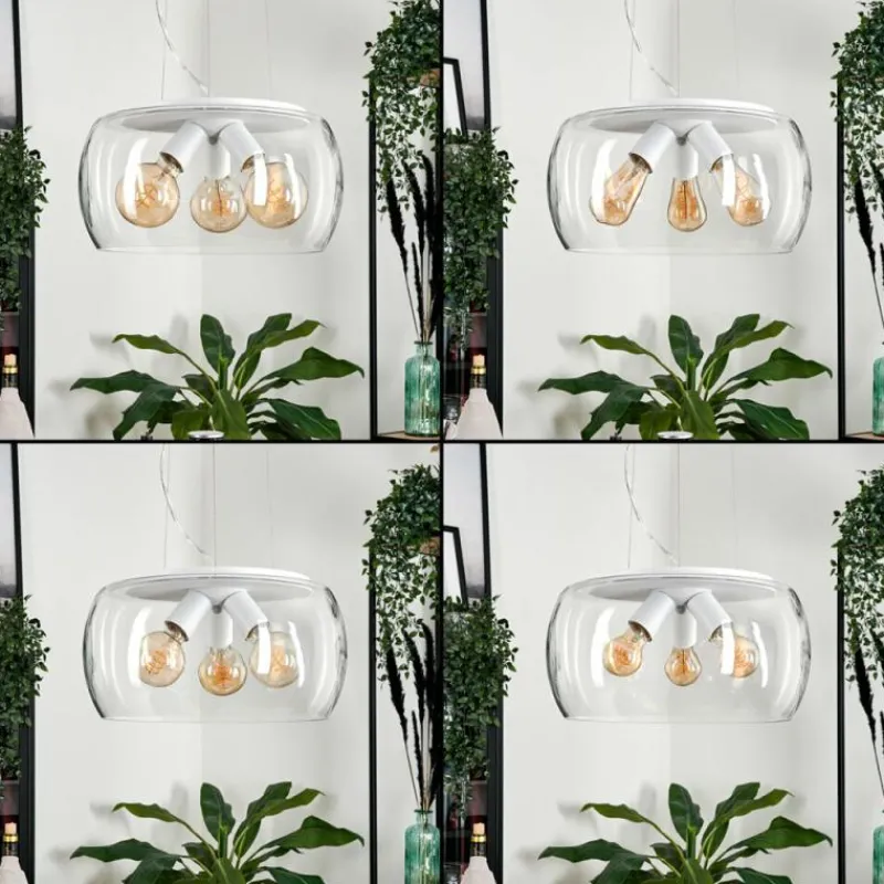 hofstein Suspension Palibatz Blanc, 3 lumières