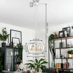 hofstein Suspension Palibatz Blanc, 3 lumières