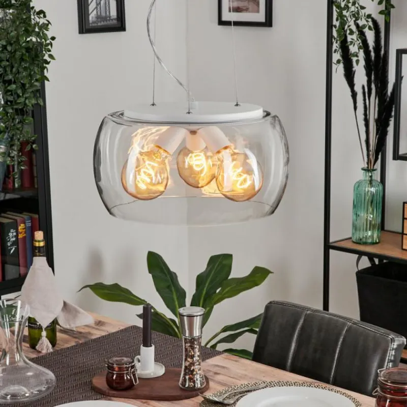 hofstein Suspension Palibatz Blanc, 3 lumières