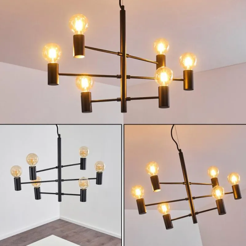 hofstein Suspension Pamunkey Noir, 6 lumières