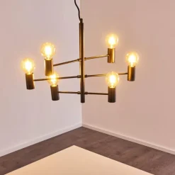 hofstein Suspension Pamunkey Noir, 6 lumières