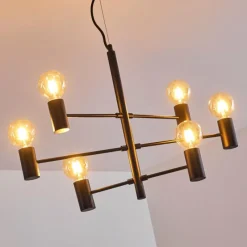 hofstein Suspension Pamunkey Noir, 6 lumières