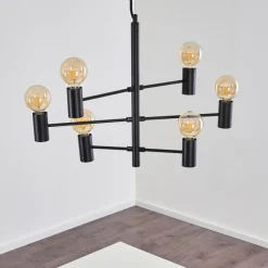 hofstein Suspension Pamunkey Noir, 6 lumières