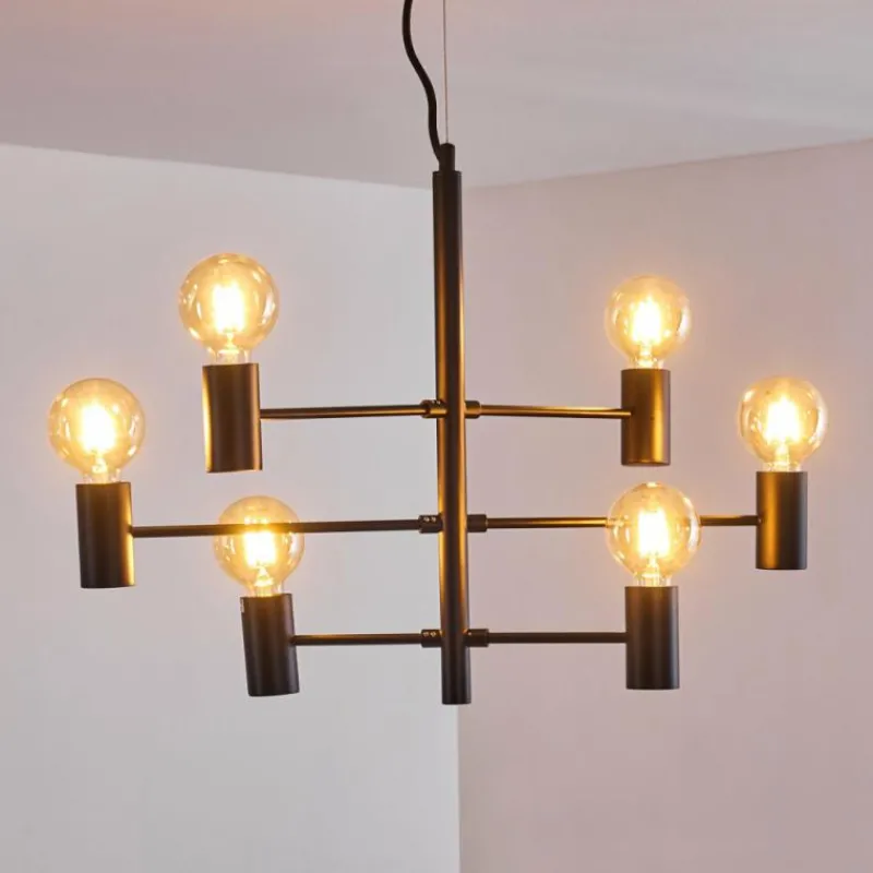 hofstein Suspension Pamunkey Noir, 6 lumières