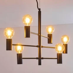 hofstein Suspension Pamunkey Noir, 6 lumières