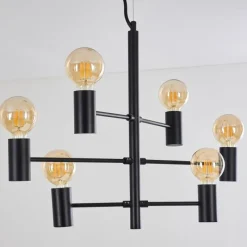 hofstein Suspension Pamunkey Noir, 6 lumières