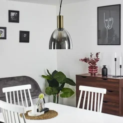 Suspension Verre Fumé-hofstein Suspension Panuhe Laiton, 1 lumière